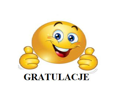 Uśmiechnieta buźka i napis gratulacje